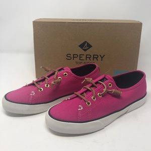Sperry Pier View Canvas- Raspberry- NEW in BOX FAST SHIPPING!